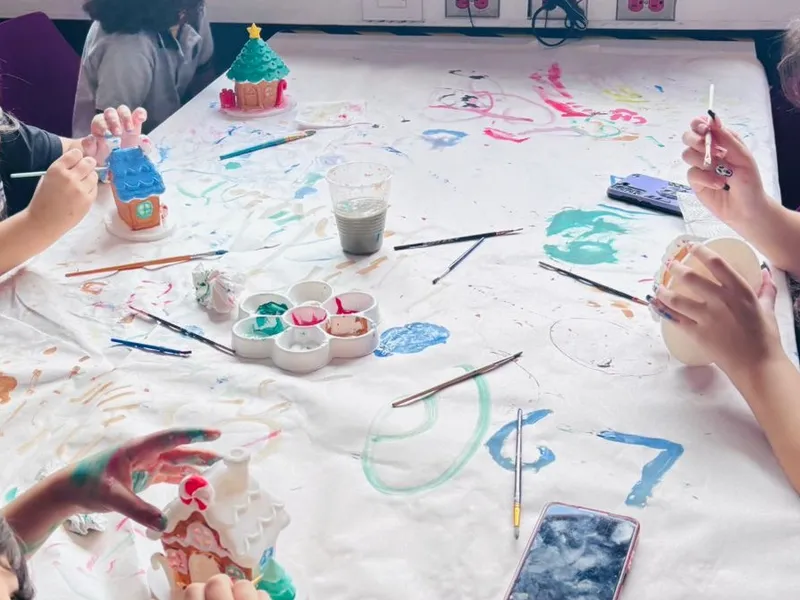 The creative painting process in the classroom